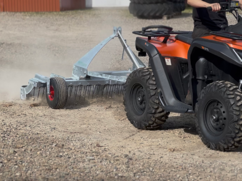 Gårdspladsrive til ATV / UTV / havetraktor 190 cm med planerplanke